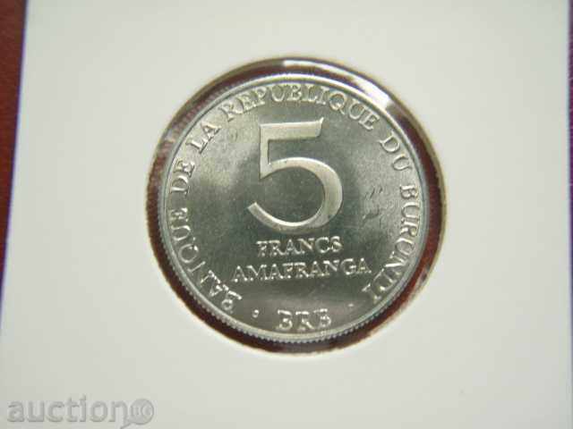 5 Francs 1980 Burundi - Unc with price 7.49 BGN | € 3.83 5 Francs 1980 Burundi - Unc with price 7.49 BGN | € 3.83