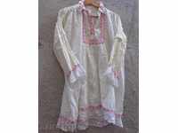 Стара кенарена риза ръчно тъкана везана дантела коприна носи