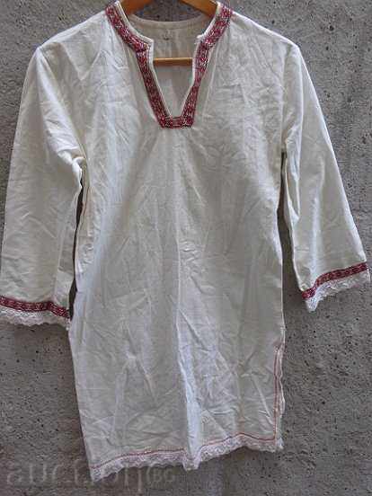 Стара кенарена риза ръчно тъкана везана  носия