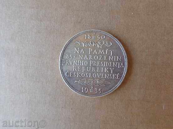 Delivery of Czech JUBILEE medal 900/1000 silver 85 years Mesarik plaque