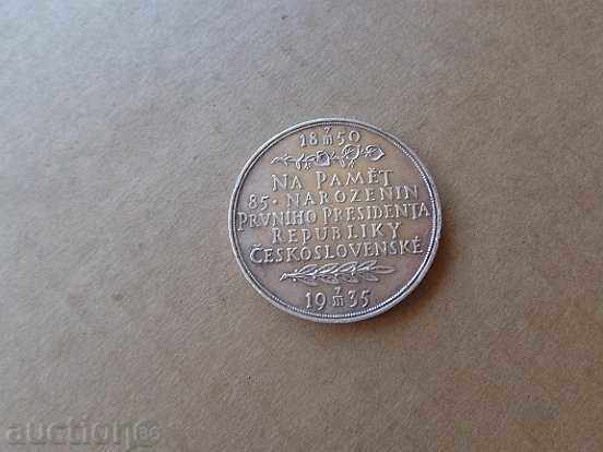 Czech JUBILEE medal 900/1000 silver 85 years Mesarik plaque - 6