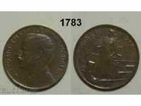 Италия 1 центесимо 1918 много рядка монета