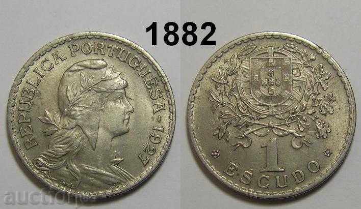 Portugalia 1 Escudo 1927 TOP AU monede rare
