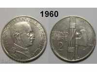 Italy 2 pounds 1925 AUNC Excellent rare coin
