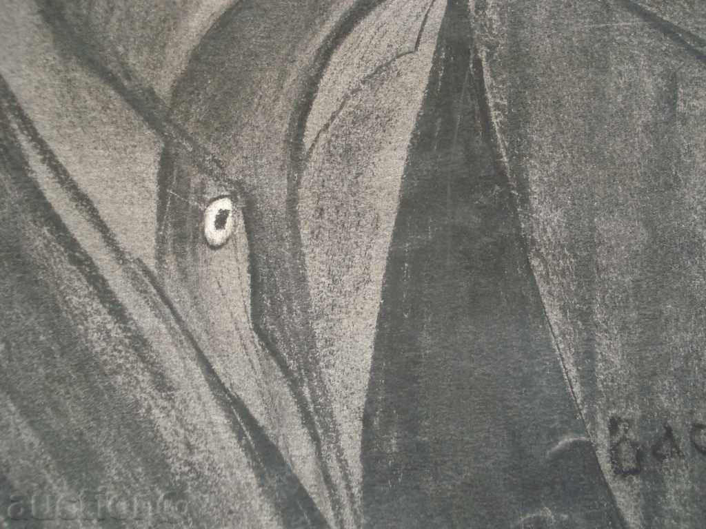 835 Васил Захариев портрет на Възрастен мъж въглен Подписан с цена 450.00 лв. | € 230.08 835 Васил Захариев портрет на Възрастен мъж въглен Подписан с цена 450.00 лв. | € 230.08