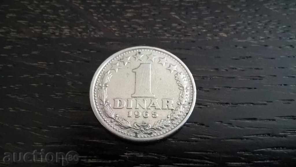 Moneda - Iugoslavia - 1 dinar | 1965.