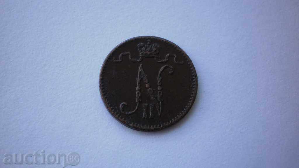 Russia - Nikolay II - Finland 1 Penny 1911 Rare Coin