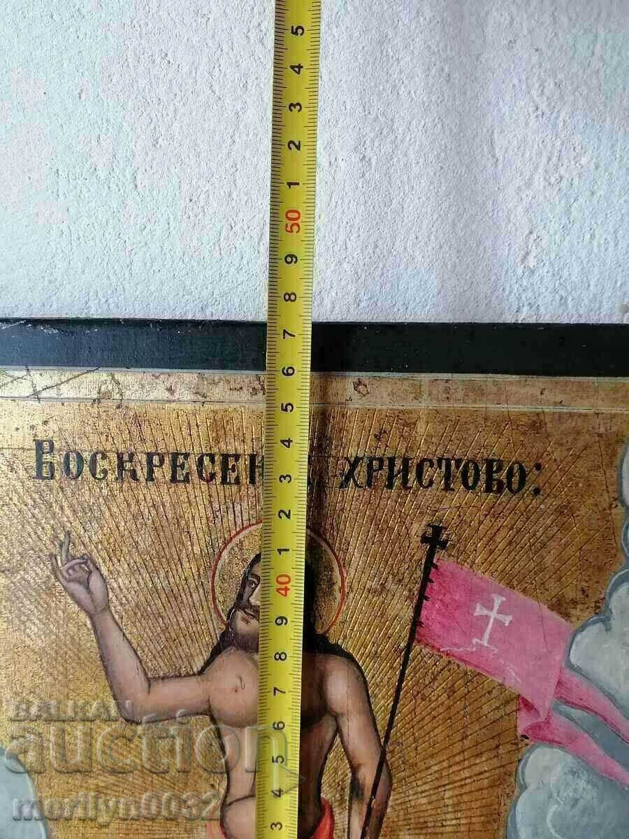 Доставка на Стара икона Възкресение Христово 19ти век ОРИГИНАЛ кръст Доставка на Стара икона Възкресение Христово 19ти век ОРИГИНАЛ кръст