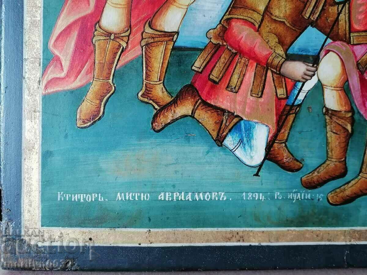 Стара икона Възкресение Христово 19ти век ОРИГИНАЛ кръст - 7 Стара икона Възкресение Христово 19ти век ОРИГИНАЛ кръст - 7