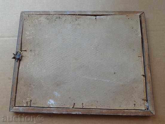 Home icon, old lithograph, Jesus Christ, cross - 6