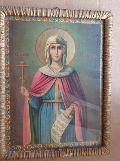 Домашна икона, стара литография, Света Петка, кръст - 5 Домашна икона, стара литография, Света Петка, кръст - 5
