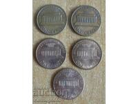 1 cent 1982, 1984, 1995, 1996, 2008 - SUA