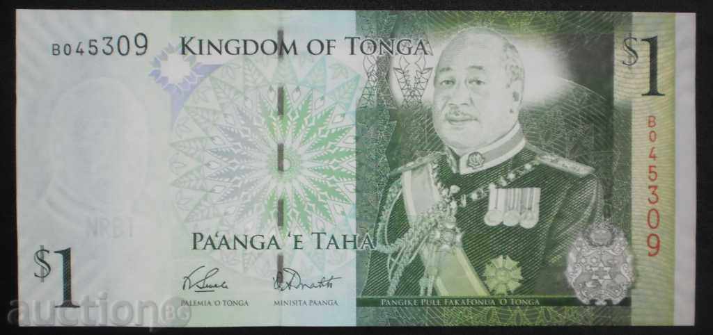 Tonga 1 Panga 2009 UNC Rare Banknote