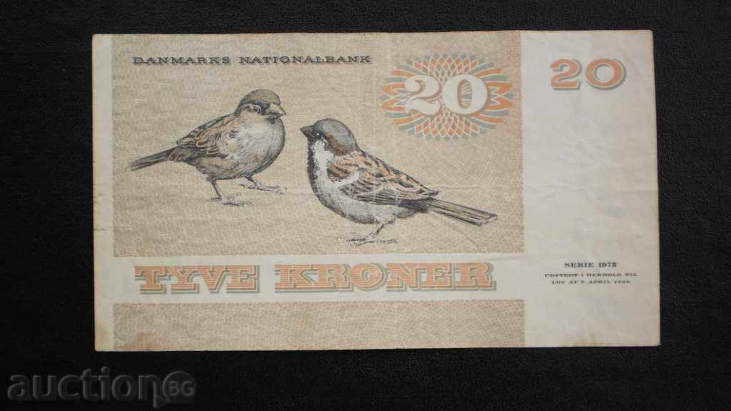 Χαρτονομισμάτων Δανία 20 κορώνες 1972 VF σπάνια τραπεζογραμμάτιο με τιμή € 7.67 | 15.00 BGN