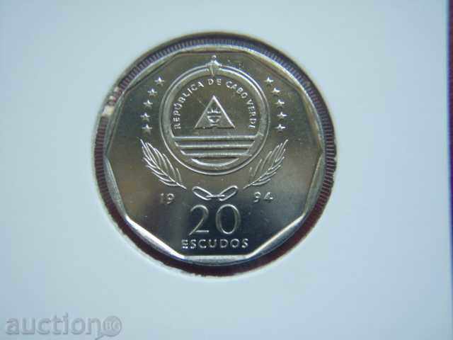 20 Escudos 1994 Cabo Verde (birds) /Cape Verde/ - Unc with price 8.89 BGN | € 4.55 20 Escudos 1994 Cabo Verde (birds) /Cape Verde/ - Unc with price 8.89 BGN | € 4.55