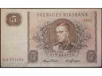 Banknote Sweden 5 Crones 1963 R rare