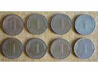 1 pfennig 1972, 1976, 1979, 1989, 1994, 1996 - Γερμανία