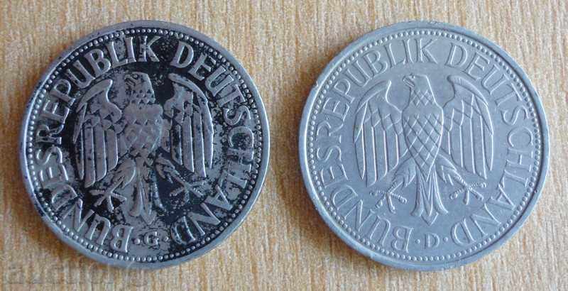 1 timbru 1950(G) și 1991(D) - Germania cu preț € 1.50 | 2.93 BGN