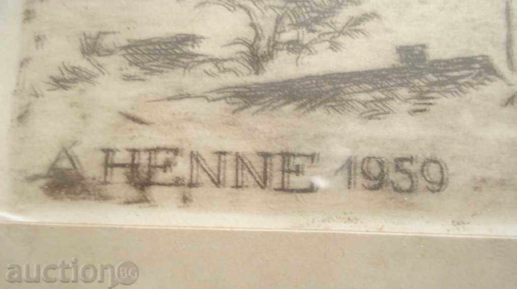Delivery of 957 Germany engraving city Pirna unrecognized author 1959 signature
