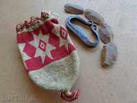 Knitted purse, puglia with a hat, frills and Jewish stars