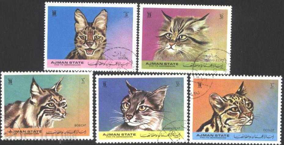 Stamped Cats 1971 by Ajman
