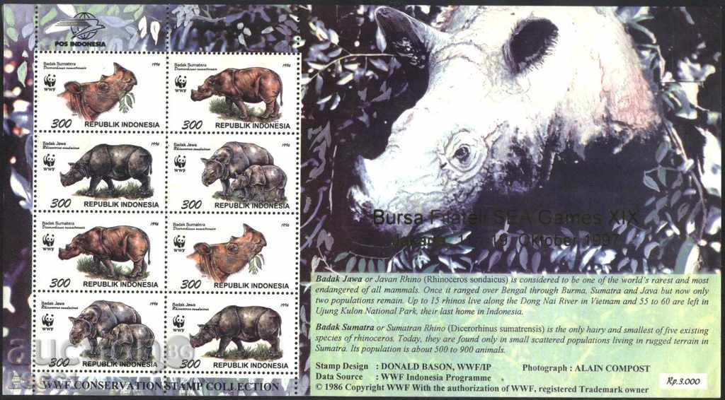 Pure Brands Small Leaf Fauna WWF Rhinoceros 1996 Indonesia