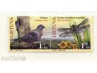 Чисти марки  Природа, Гълъб, Водно конче 2010 от Литва