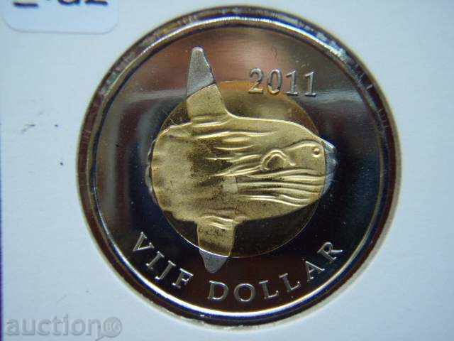 5 Dollar 2011 St. Eustatius Island - Unc with price 28.89 BGN | € 14.77