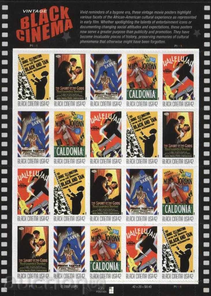 Чисти марки в малък лист Черно кино 2008 от САЩ