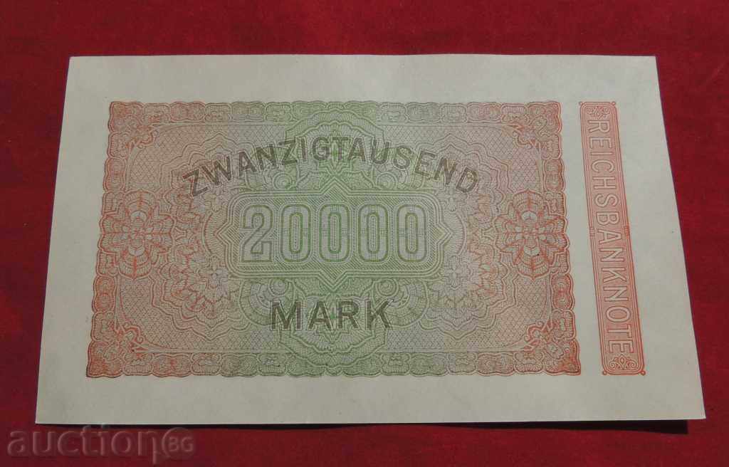 Bancnotă 20.000 mărci 1923 Germania - UNC - COMPARAȚI ȘI VALOARE cu preț 15.95 BGN | € 8.16