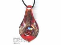 Murano glass and glaze pendant for necklace
