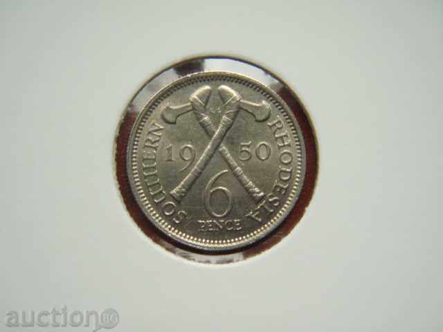 6 Pence 1950 Rhodesia de Sud - Unc