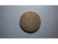 Монета 5 RENTENPFENNIG 1924 J Германия