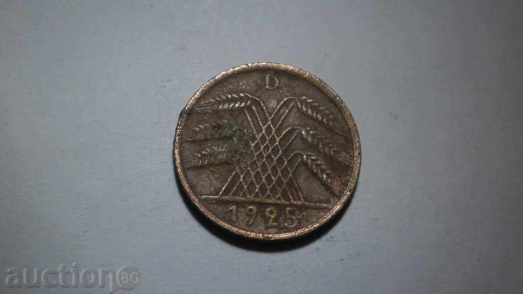 Монета 5 REICHSPFENNIG 1925 D Германия