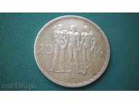 Cehoslovacia 20 Coroanele Rare 1933 Argint UNC