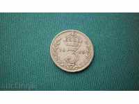 Silver Coin 3 Pence 1918 England