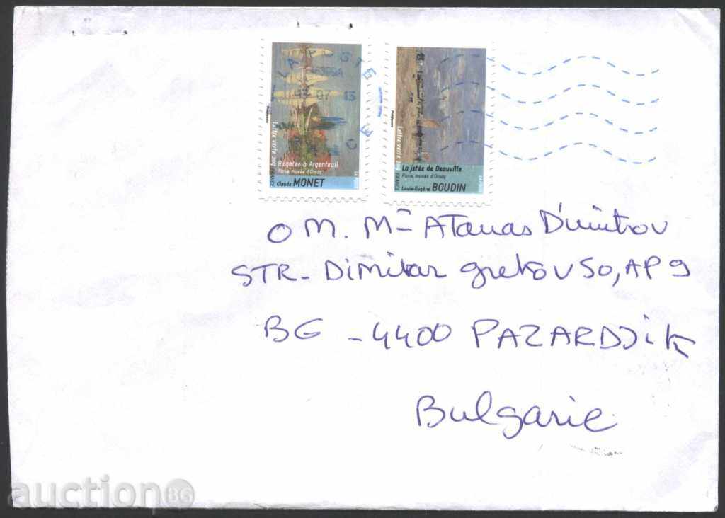 Traveled envelope with marks Painting from France