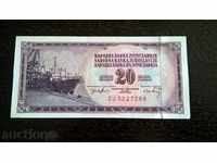Bancnotă - Iugoslavia - 20 de dinari UNC | 1974.