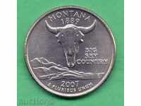 (¯`'•.¸   25 цента 2007 P  САЩ (Montana) UNC-  ¸.•'´¯)