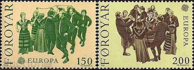 Чисти марки Европа СЕПТ 1981 от Фарьорски острови