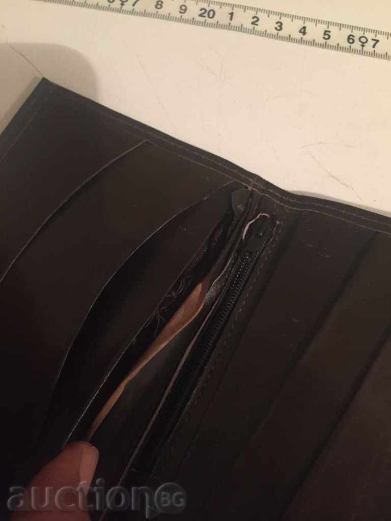 Delivery of old wallet with inscription Delivery of old wallet with inscription