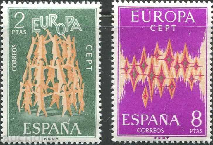 Καθαρό Μάρκες Ευρώπη Σεπτέμβρη 1972 από την Ισπανία