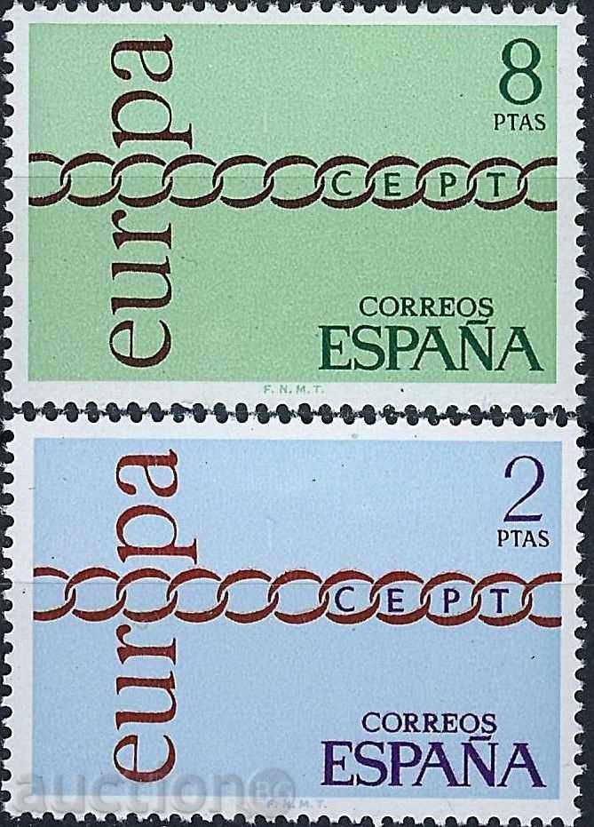 Καθαρό Μάρκες Ευρώπη Σεπτέμβριο του 1971 από την Ισπανία