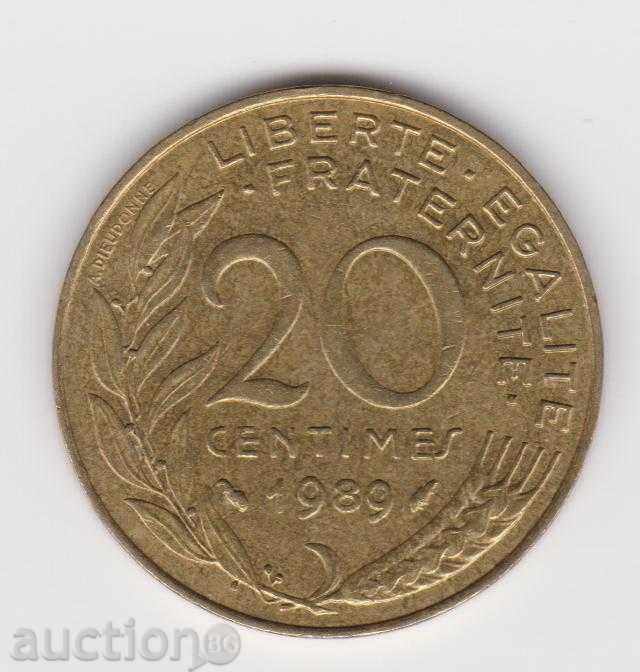 20 Centimes1989 France 20 Centimes1989 France