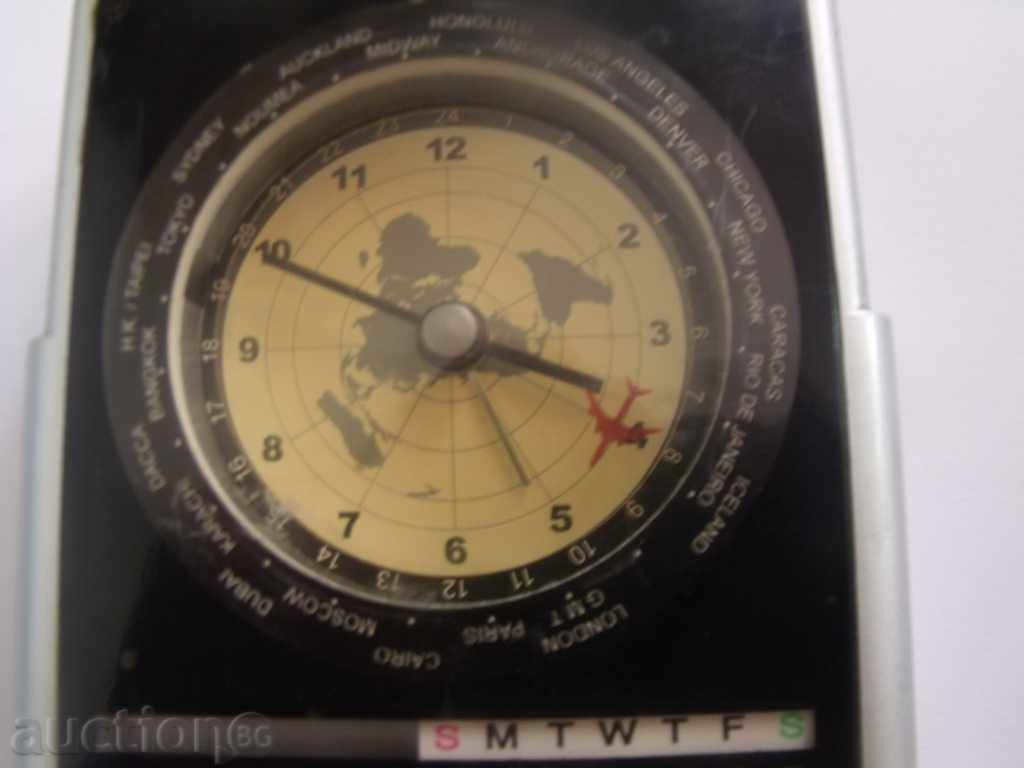 desktop quartz clock with world time and calendar with price 49.99 BGN | € 25.56 desktop quartz clock with world time and calendar with price 49.99 BGN | € 25.56