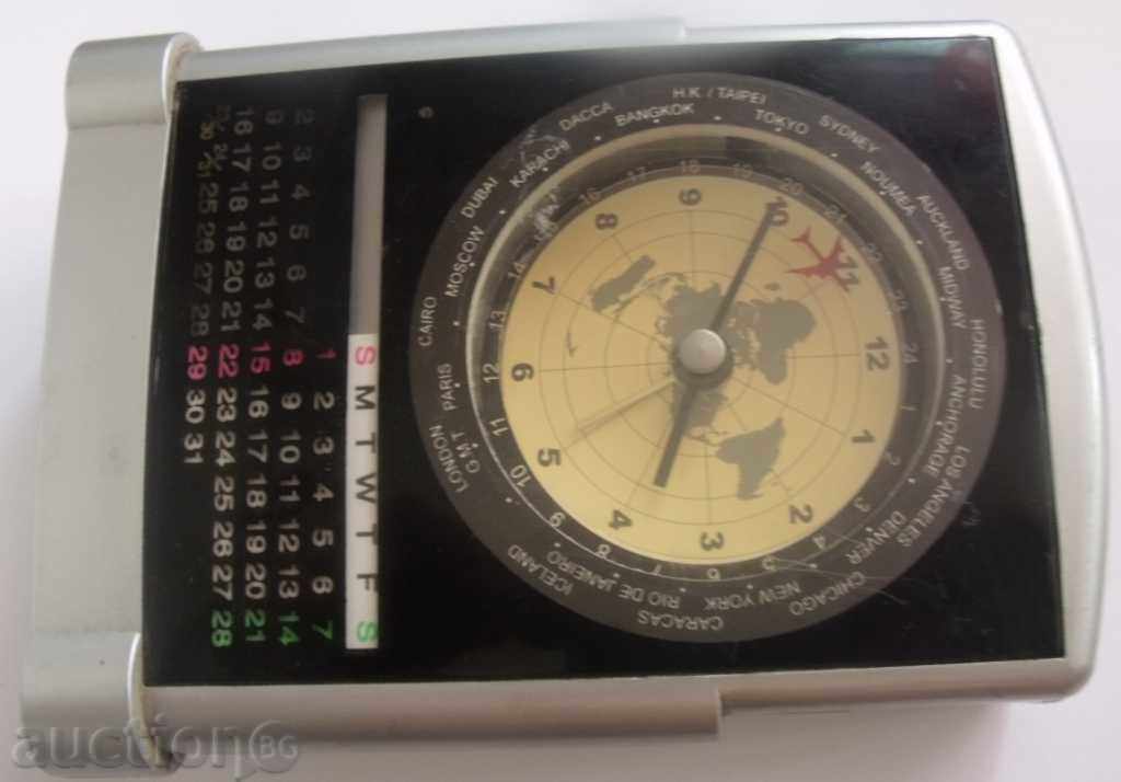 Delivery of desktop quartz clock with world time and calendar Delivery of desktop quartz clock with world time and calendar