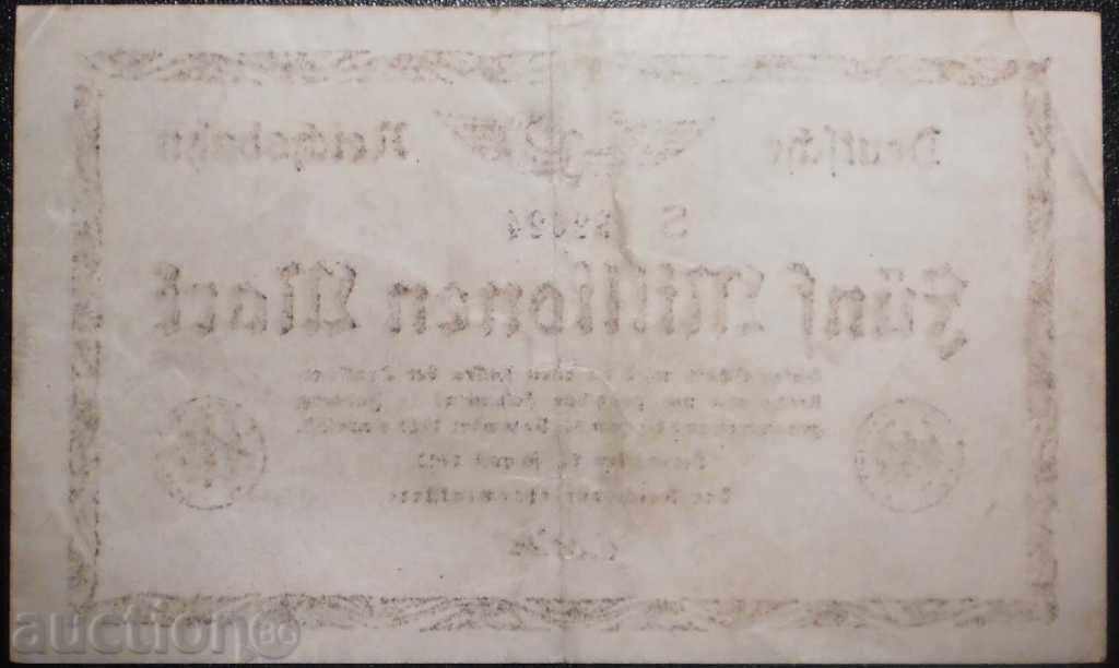 Bancnota Germania 5 milioane Brands 1923 proiect de lege Rare cu preț € 11.76 | 23.00 BGN