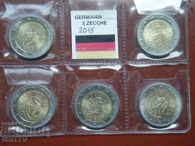 2 Euro 2015 Germany (A, D, F, G, J) "25 year" - Unc (2 euro)