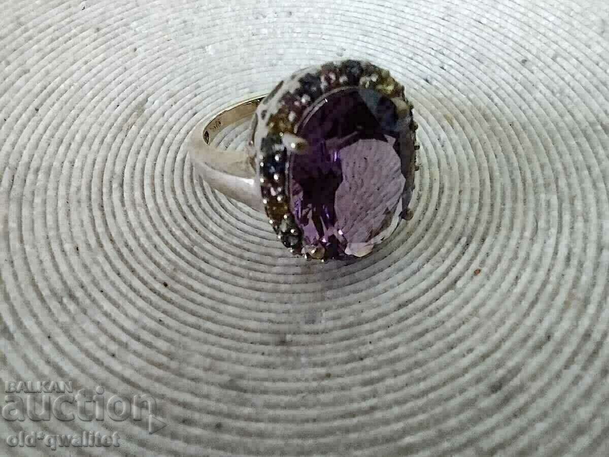 Delivery of GORGEOUS GOLD RING, AMETHYST and MULTICOLORED SAPPHIRES