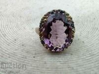 GORGEOUS GOLD RING, AMETHYST and MULTICOLORED SAPPHIRES